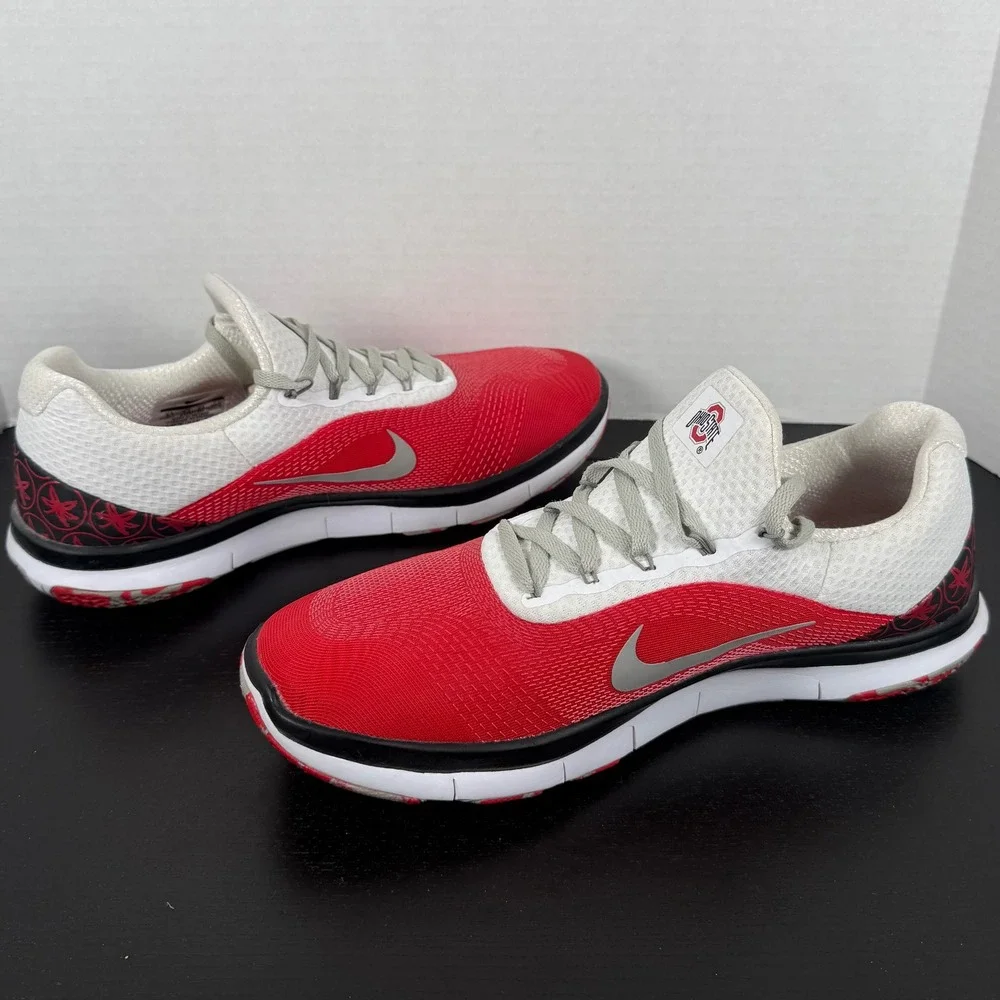 Nike Mens Size 9.5 Ohio State Buckeyes Free Trainer V7 Training Shoes AA0881-605